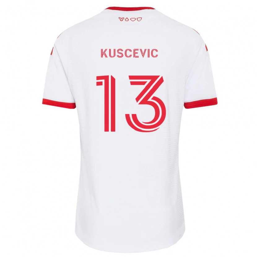 Danxen Donna Maglia Benjamín Kuscevic #13 Bianco Rosso Nero Kit Gara Away 2026/27 Maglietta