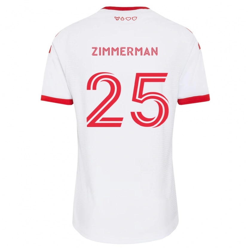 Danxen Donna Maglia Walker Zimmerman #25 Bianco Rosso Nero Kit Gara Away 2026/27 Maglietta
