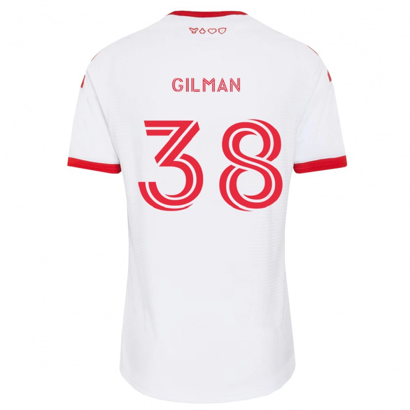 Danxen Donna Maglia Jackson Gilman #38 Bianco Rosso Nero Kit Gara Away 2026/27 Maglietta