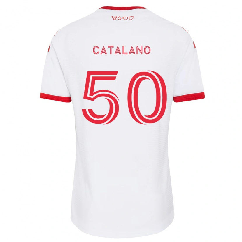Danxen Donna Maglia Gianluca Catalano #50 Bianco Rosso Nero Kit Gara Away 2026/27 Maglietta