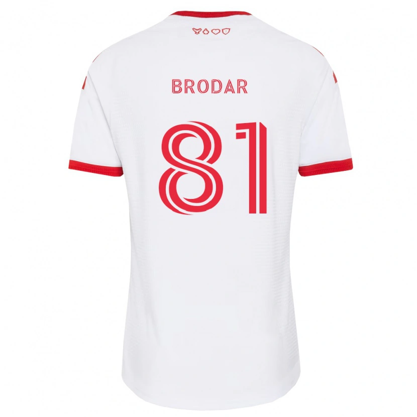 Danxen Donna Maglia Niko Brodar #81 Bianco Rosso Nero Kit Gara Away 2026/27 Maglietta