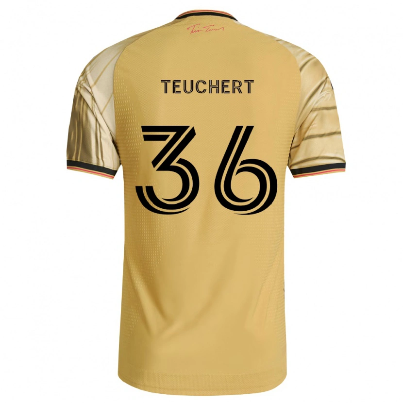 Danxen Donna Maglia Cedric Teuchert #36 Marrone Giallo Nero Kit Gara Away 2026/27 Maglietta