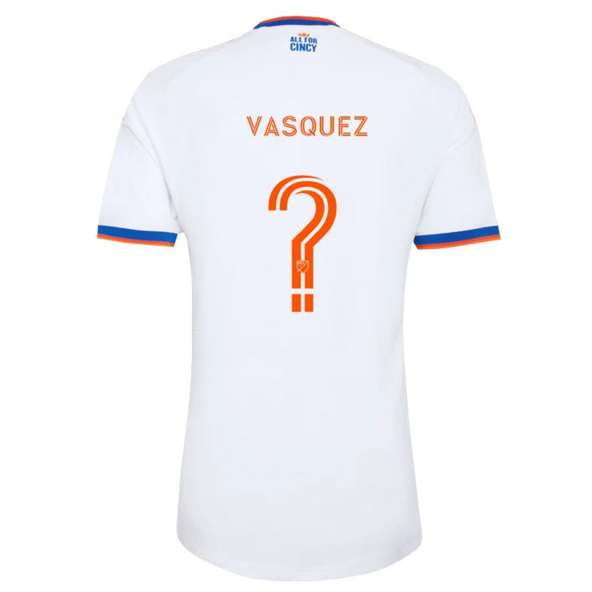 Danxen Donna Maglia Bryan Vásquez #0 Bianco Blu Navy Arancio Kit Gara Away 2026/27 Maglietta