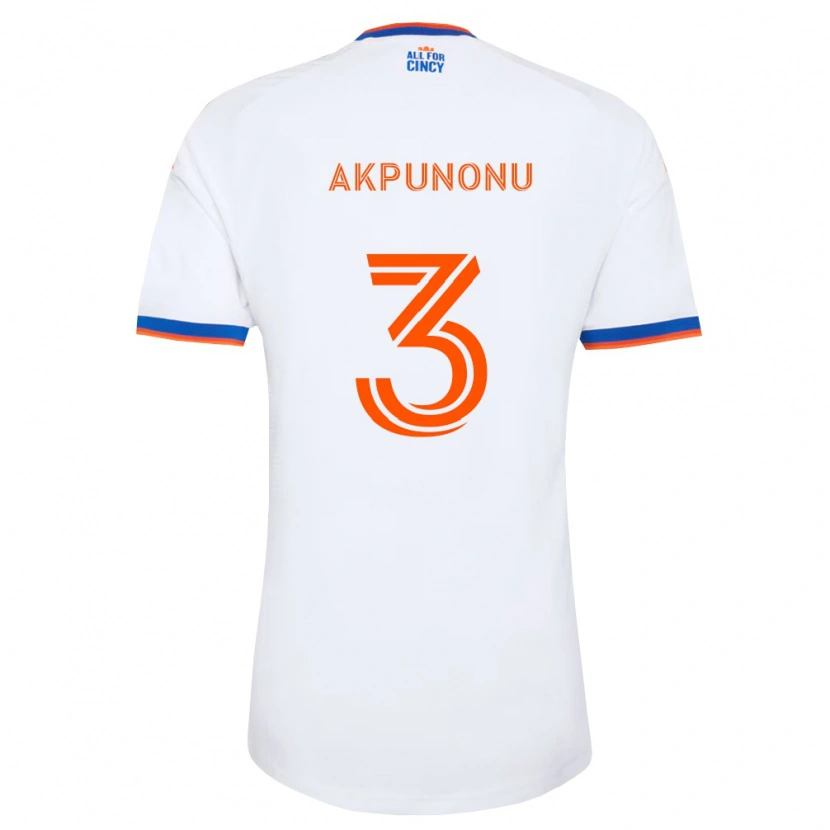 Danxen Donna Maglia Joey Akpunonu #3 Bianco Blu Navy Arancio Kit Gara Away 2026/27 Maglietta