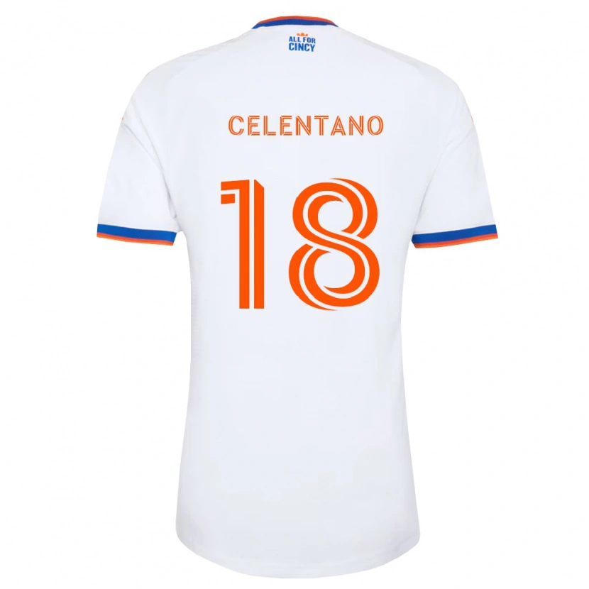 Danxen Donna Maglia Roman Celentano #18 Bianco Blu Navy Arancio Kit Gara Away 2026/27 Maglietta