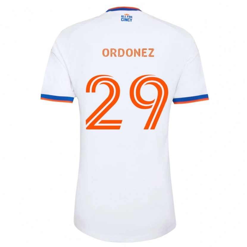 Danxen Donna Maglia Arquímides Ordóñez #29 Bianco Blu Navy Arancio Kit Gara Away 2026/27 Maglietta