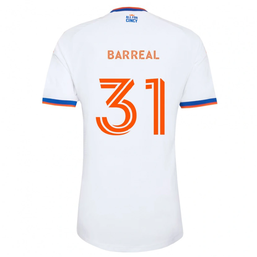 Danxen Donna Maglia Álvaro Barreal #31 Bianco Blu Navy Arancio Kit Gara Away 2026/27 Maglietta