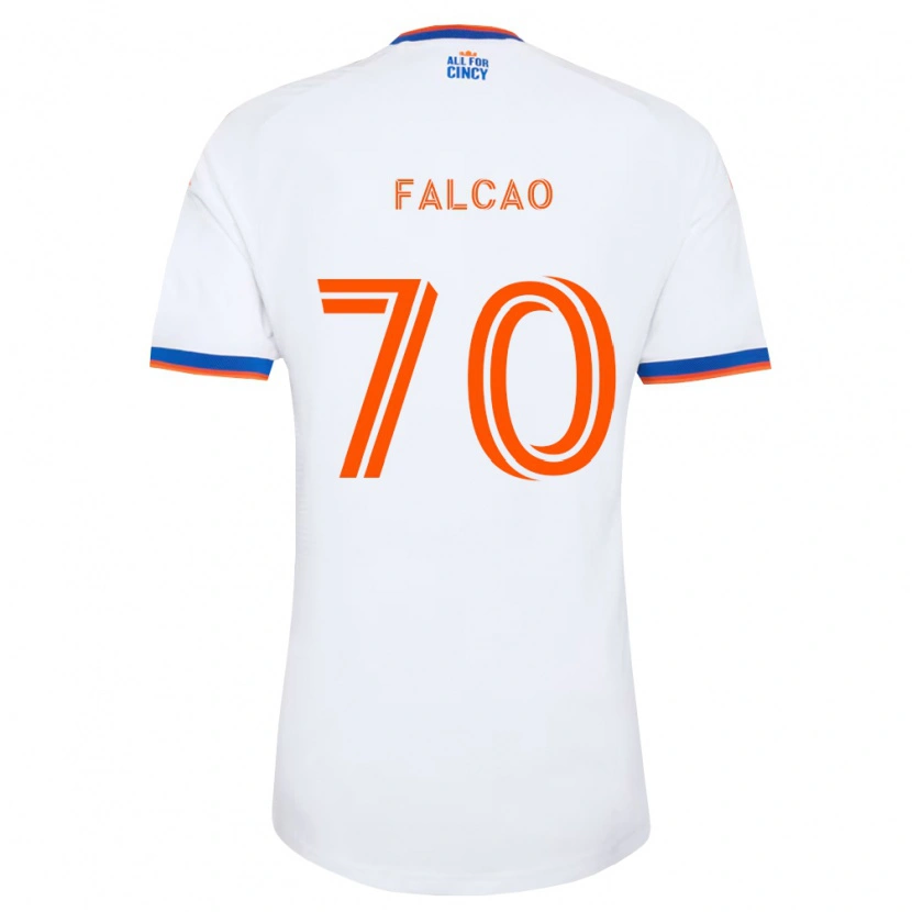 Danxen Donna Maglia Kiano Falcao #70 Bianco Blu Navy Arancio Kit Gara Away 2026/27 Maglietta