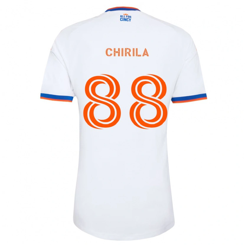 Danxen Donna Maglia Andrei Chirilă #88 Bianco Blu Navy Arancio Kit Gara Away 2026/27 Maglietta