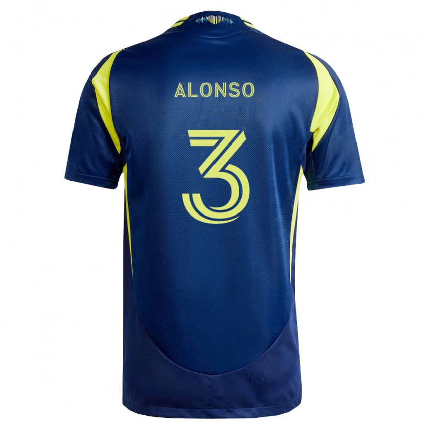 Danxen Donna Maglia Gabriel Alonso #3 Giallo Blu Navy Kit Gara Away 2026/27 Maglietta