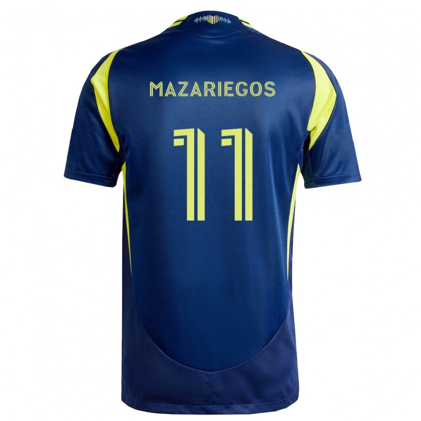 Danxen Donna Maglia Jacob Mazariegos #11 Giallo Blu Navy Kit Gara Away 2026/27 Maglietta