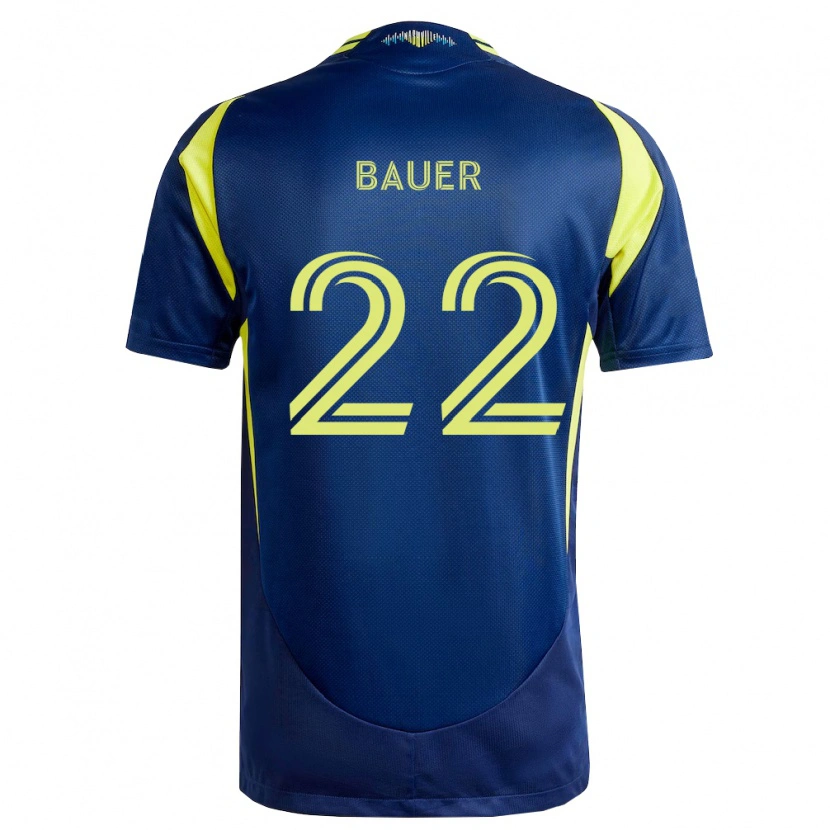 Danxen Donna Maglia Josh Bauer #22 Giallo Blu Navy Kit Gara Away 2026/27 Maglietta