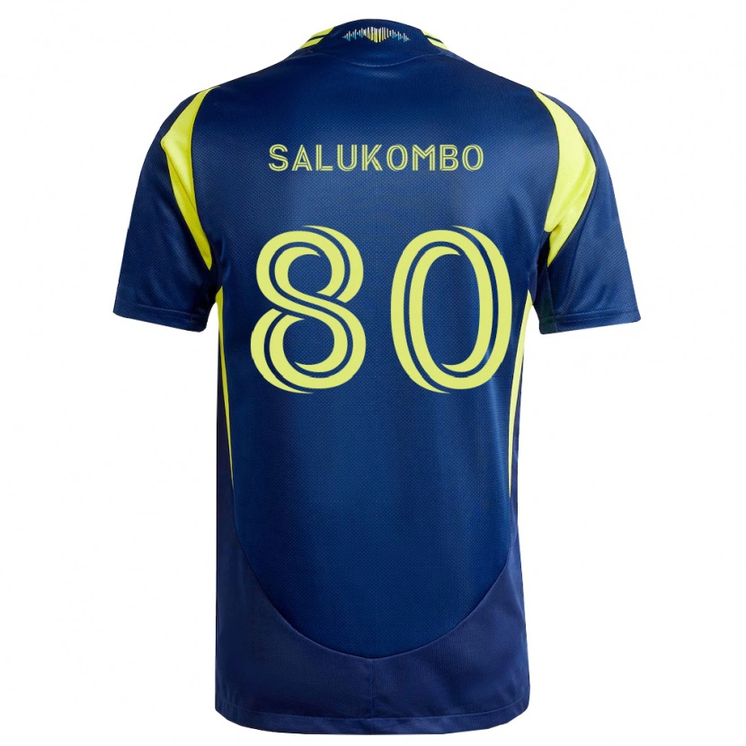 Danxen Donna Maglia David Salukombo #80 Giallo Blu Navy Kit Gara Away 2026/27 Maglietta