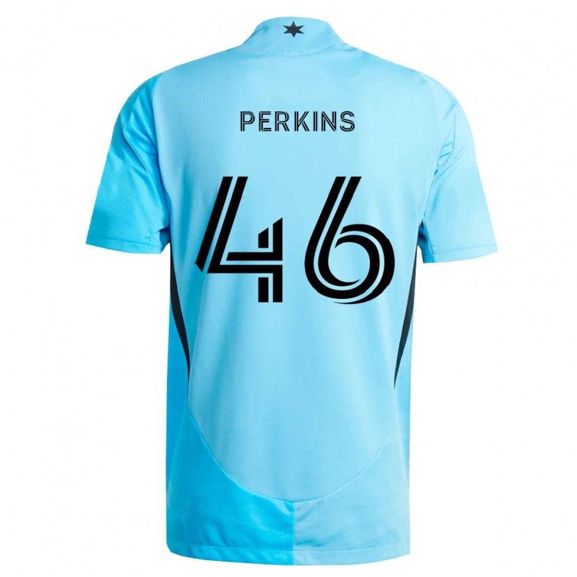 Danxen Donna Maglia Keane Perkins #46 Azzurro Chiaro Nero Kit Gara Away 2026/27 Maglietta