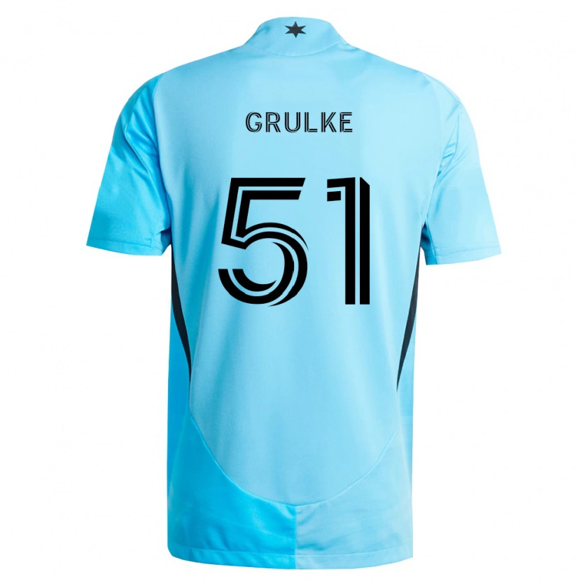 Danxen Donna Maglia Calin Grulke #51 Azzurro Chiaro Nero Kit Gara Away 2026/27 Maglietta