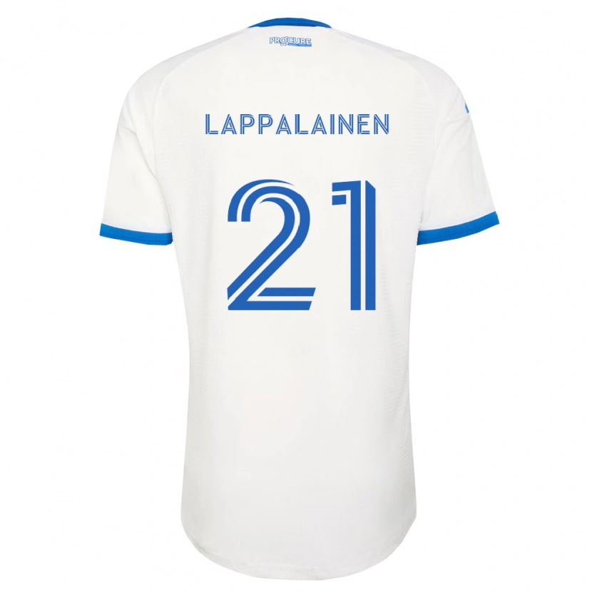Danxen Donna Maglia Lassi Lappalainen #21 Azzurro Bianco Kit Gara Away 2026/27 Maglietta