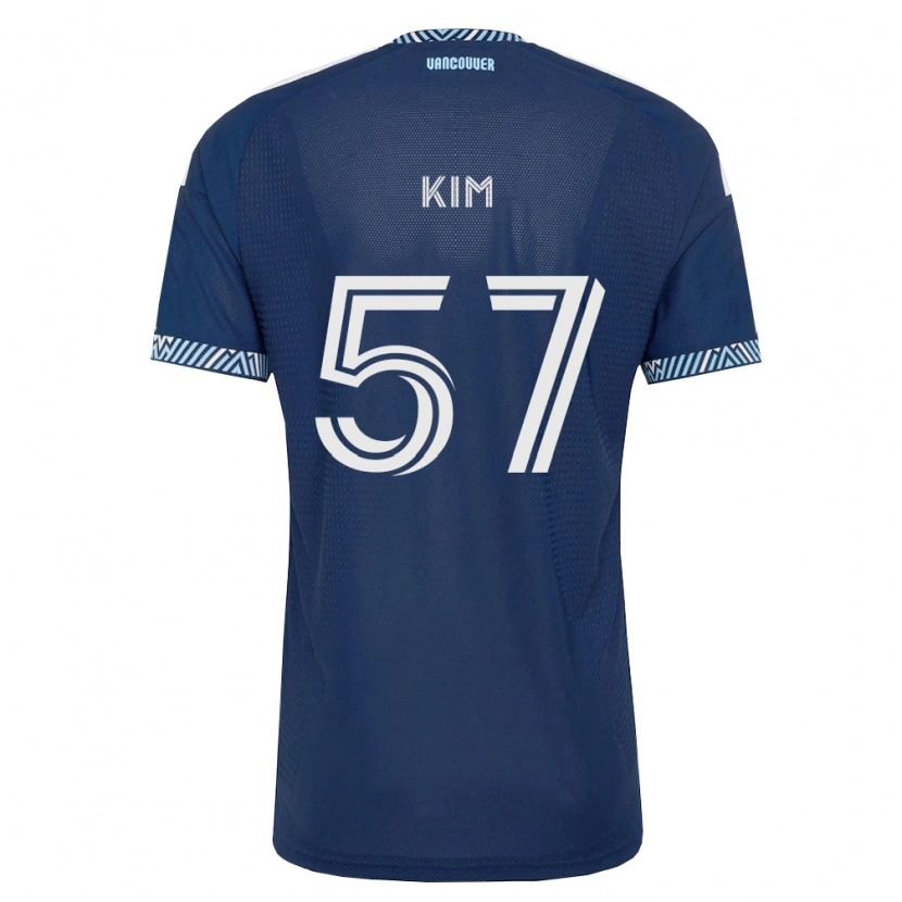 Danxen Donna Maglia Jayden Kim #57 Blu Scuro Bianco Kit Gara Away 2026/27 Maglietta