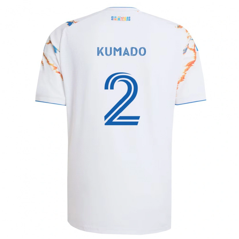 Danxen Donna Maglia Willy Kumado #2 Bianco Arancio Blu Kit Gara Away 2026/27 Maglietta