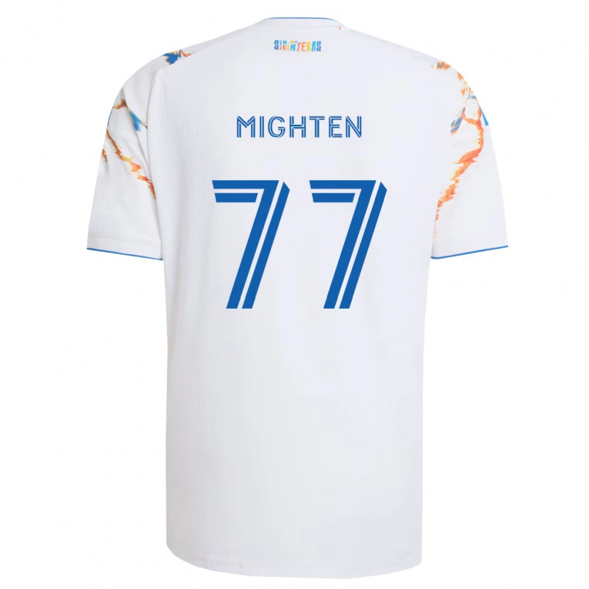 Danxen Donna Maglia Alex Mighten #77 Bianco Arancio Blu Kit Gara Away 2026/27 Maglietta