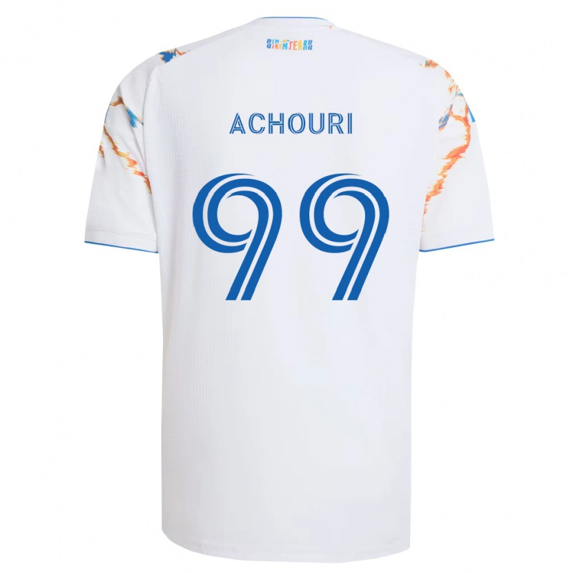 Danxen Donna Maglia Elias Achouri #99 Bianco Arancio Blu Kit Gara Away 2026/27 Maglietta