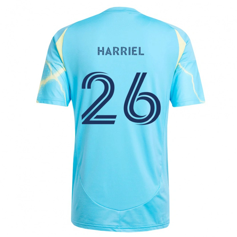 Danxen Donna Maglia Nathan Harriel #26 Azzurro Chiaro Nero Giallo Chiaro Kit Gara Away 2026/27 Maglietta