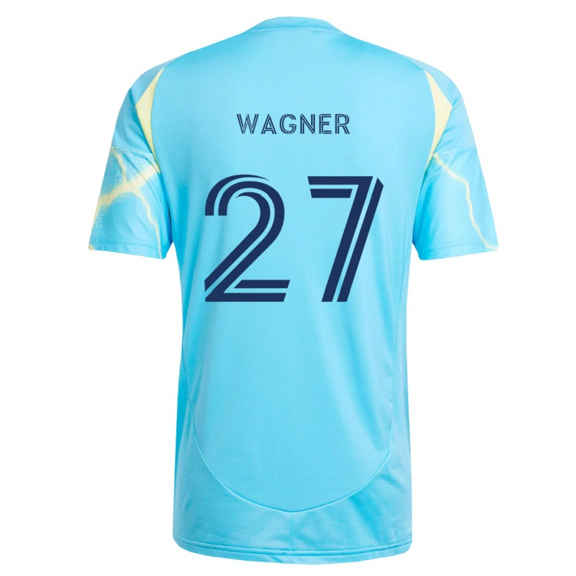 Danxen Donna Maglia Kai Wagner #27 Azzurro Chiaro Nero Giallo Chiaro Kit Gara Away 2026/27 Maglietta