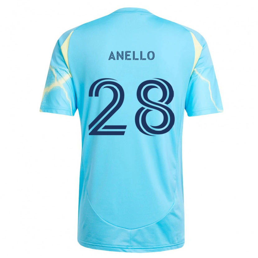 Danxen Donna Maglia Agustín Anello #28 Azzurro Chiaro Nero Giallo Chiaro Kit Gara Away 2026/27 Maglietta