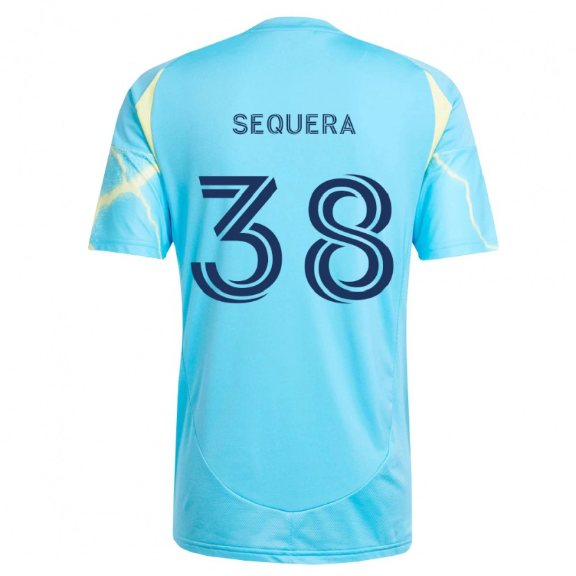 Danxen Donna Maglia Giovanny Sequera #38 Azzurro Chiaro Nero Giallo Chiaro Kit Gara Away 2026/27 Maglietta