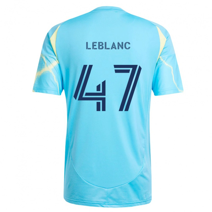 Danxen Donna Maglia Kellan Leblanc #47 Azzurro Chiaro Nero Giallo Chiaro Kit Gara Away 2026/27 Maglietta