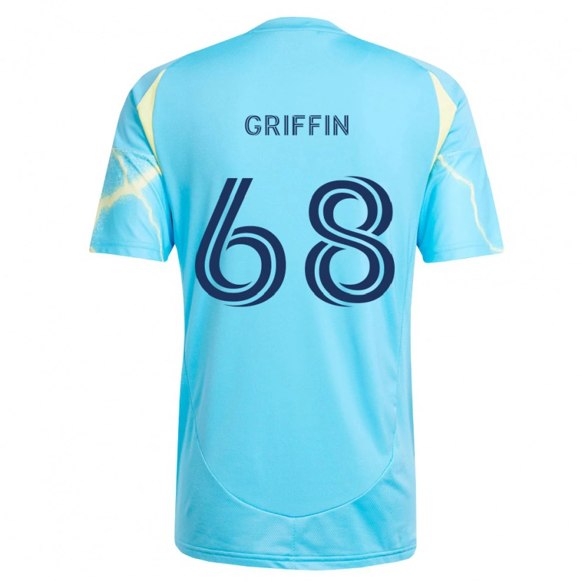 Danxen Donna Maglia Jordan Griffin #68 Azzurro Chiaro Nero Giallo Chiaro Kit Gara Away 2026/27 Maglietta