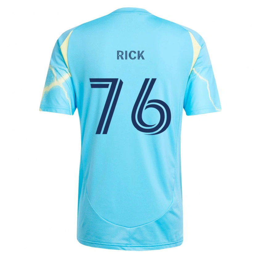 Danxen Donna Maglia Andrew Rick #76 Azzurro Chiaro Nero Giallo Chiaro Kit Gara Away 2026/27 Maglietta