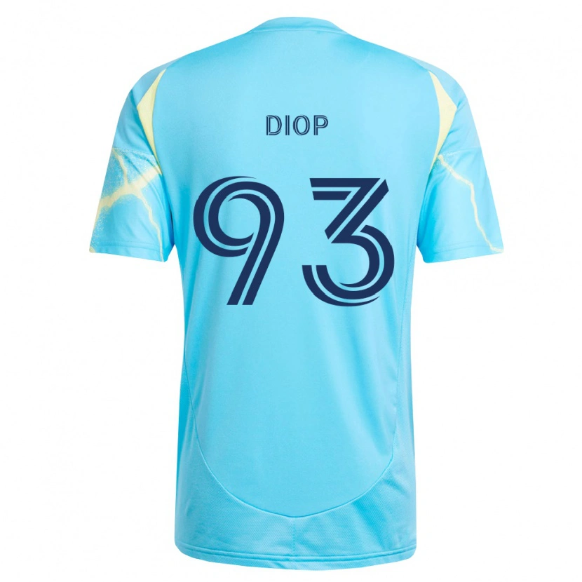 Danxen Donna Maglia Abdoulaye Diop #93 Azzurro Chiaro Nero Giallo Chiaro Kit Gara Away 2026/27 Maglietta