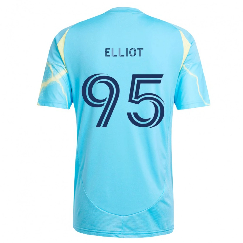 Danxen Donna Maglia Daniel Elliot #95 Azzurro Chiaro Nero Giallo Chiaro Kit Gara Away 2026/27 Maglietta