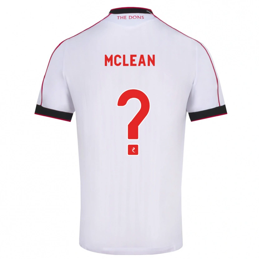 Danxen Donna Maglia Sam Mclean #0 Bianco Rosso Nero Kit Gara Away 2026/27 Maglietta