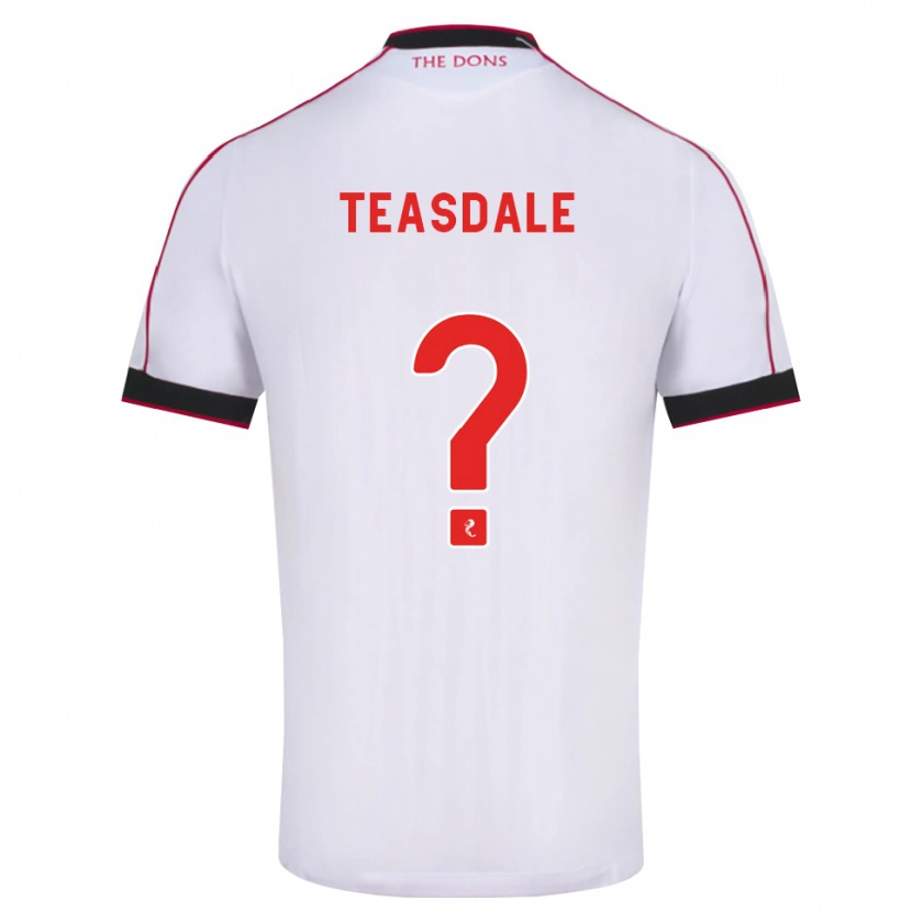 Danxen Donna Maglia Joseph Teasdale #0 Bianco Rosso Nero Kit Gara Away 2026/27 Maglietta