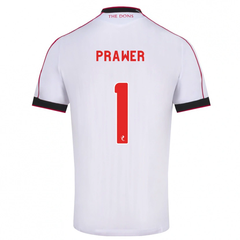 Danxen Donna Maglia Anna Prawer #1 Bianco Rosso Nero Kit Gara Away 2026/27 Maglietta