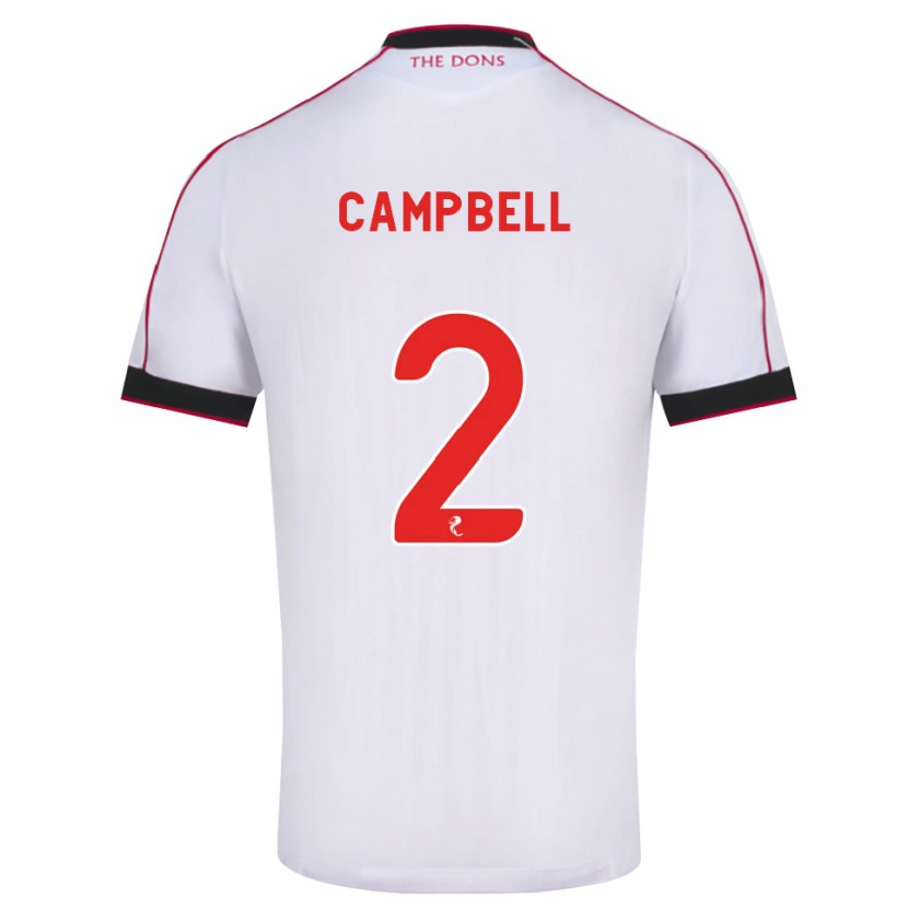 Danxen Donna Maglia Loren Campbell #2 Bianco Rosso Nero Kit Gara Away 2026/27 Maglietta