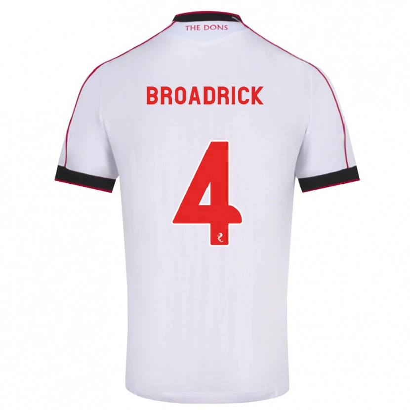Danxen Donna Maglia Jessica Broadrick #4 Bianco Rosso Nero Kit Gara Away 2026/27 Maglietta