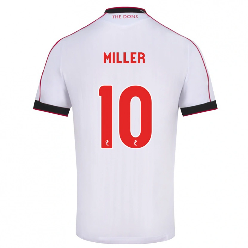 Danxen Donna Maglia Darcie Miller #10 Bianco Rosso Nero Kit Gara Away 2026/27 Maglietta