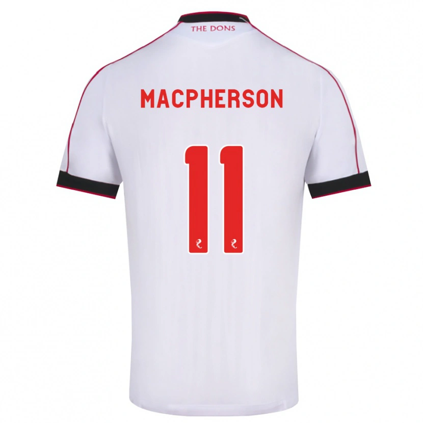 Danxen Donna Maglia Keira Macpherson #11 Bianco Rosso Nero Kit Gara Away 2026/27 Maglietta