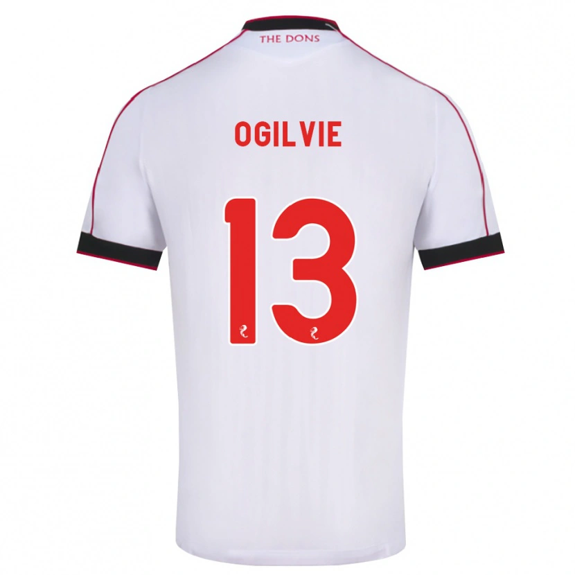 Danxen Donna Maglia Francesca Ogilvie #13 Bianco Rosso Nero Kit Gara Away 2026/27 Maglietta