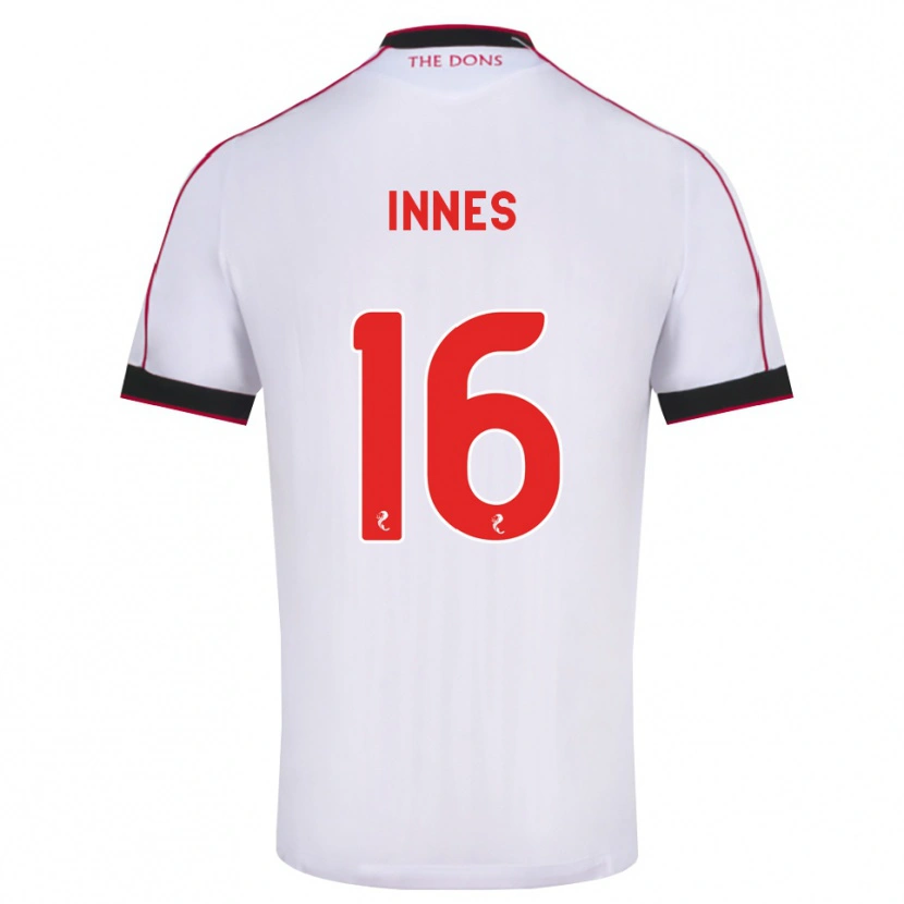 Danxen Donna Maglia Hannah Innes #16 Bianco Rosso Nero Kit Gara Away 2026/27 Maglietta