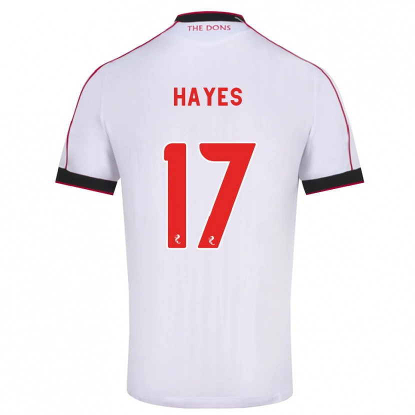 Danxen Donna Maglia Jonny Hayes #17 Bianco Rosso Nero Kit Gara Away 2026/27 Maglietta