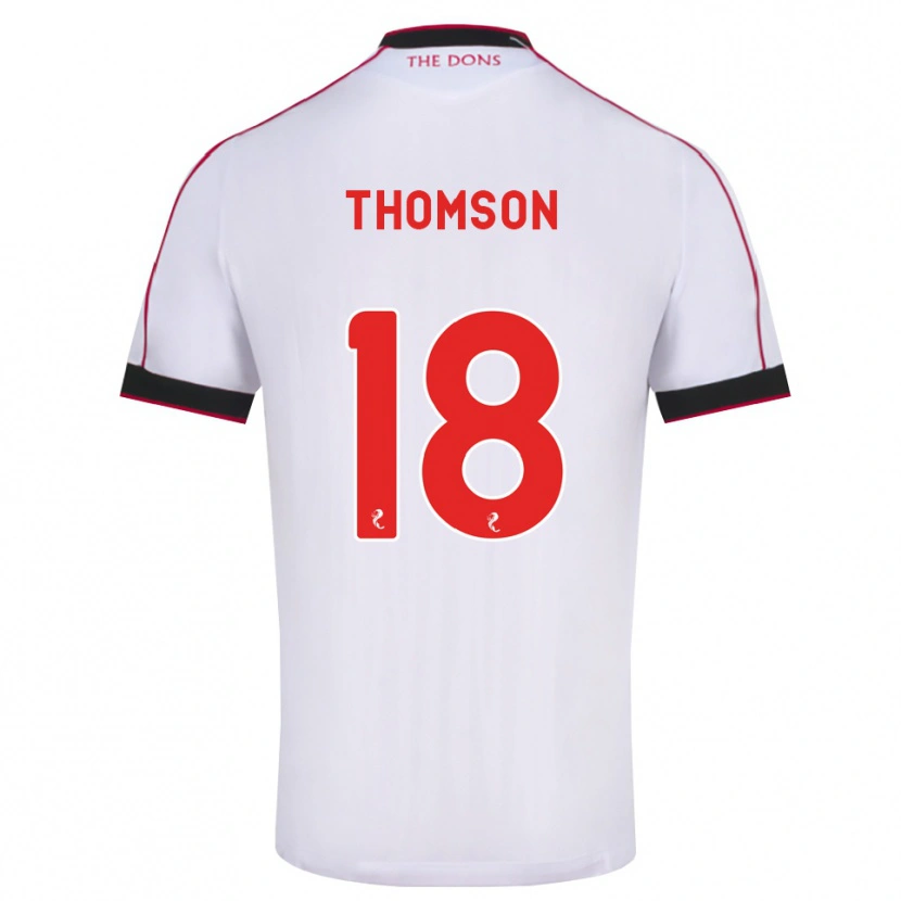 Danxen Donna Maglia Eva Thomson #18 Bianco Rosso Nero Kit Gara Away 2026/27 Maglietta
