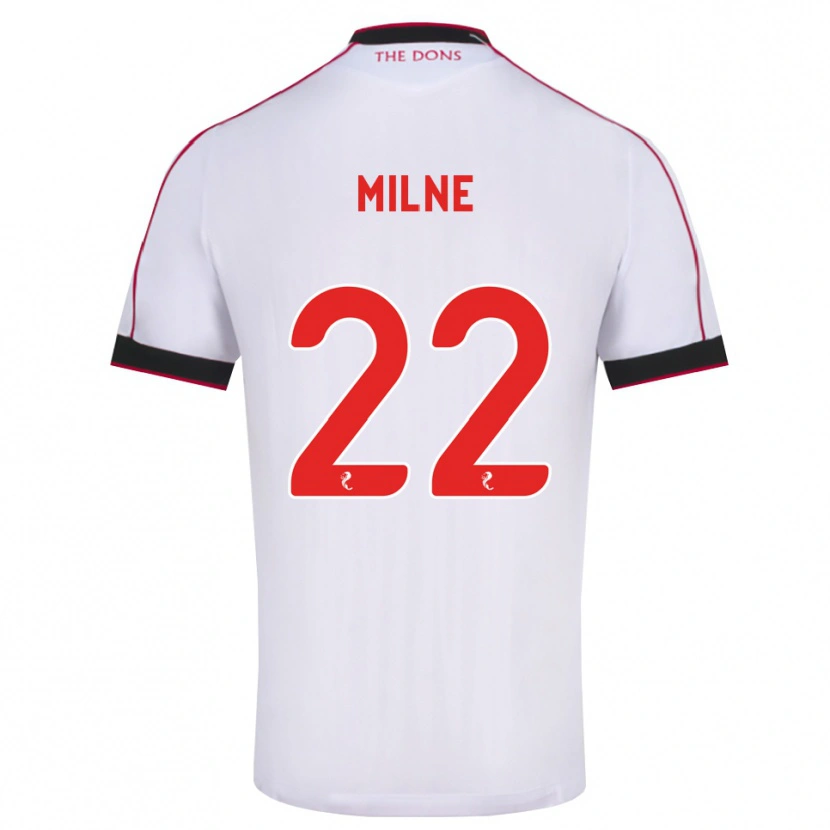 Danxen Donna Maglia Jack Milne #22 Bianco Rosso Nero Kit Gara Away 2026/27 Maglietta