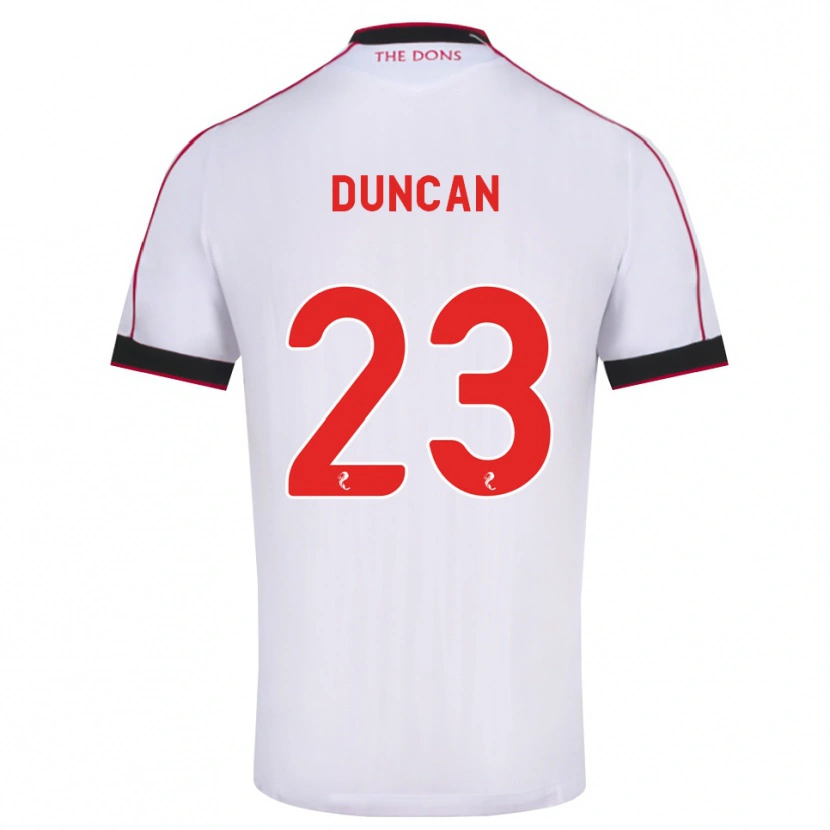 Danxen Donna Maglia Ryan Duncan #23 Bianco Rosso Nero Kit Gara Away 2026/27 Maglietta