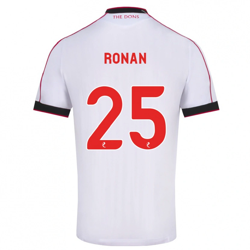 Danxen Donna Maglia Connor Ronan #25 Bianco Rosso Nero Kit Gara Away 2026/27 Maglietta