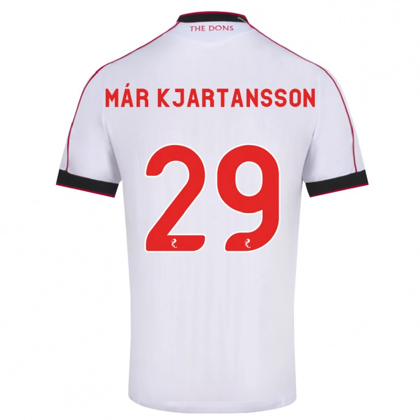 Danxen Donna Maglia Kjartan Már Kjartansson #29 Bianco Rosso Nero Kit Gara Away 2026/27 Maglietta