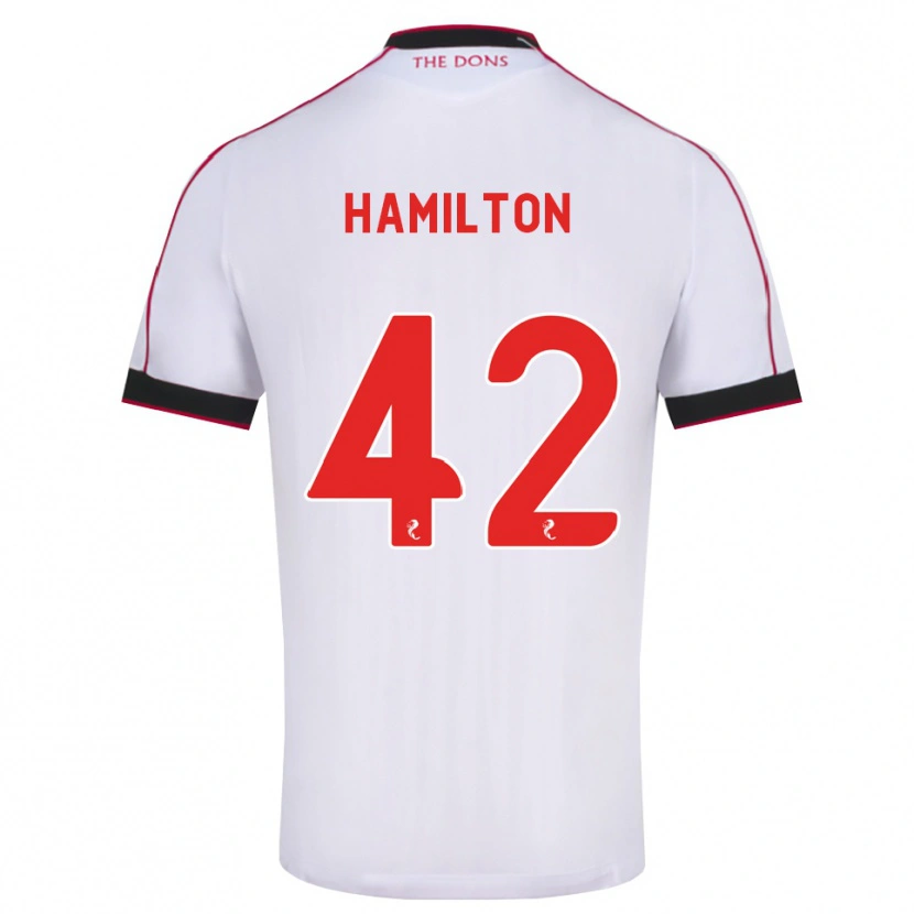 Danxen Donna Maglia Brendan Hamilton #42 Bianco Rosso Nero Kit Gara Away 2026/27 Maglietta