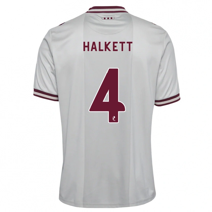 Danxen Donna Maglia Craig Halkett #4 Borgogna Bianco Kit Gara Away 2026/27 Maglietta